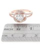 Diamond Halo Crossover Ring in Rose Gold